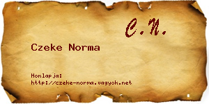 Czeke Norma névjegykártya